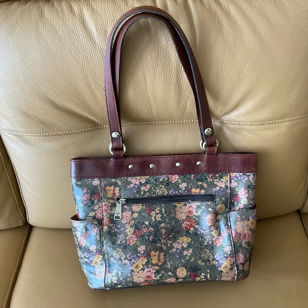 Patricia Nash Floral Leather Shoulder Bag Purse - Picture 2 of 6